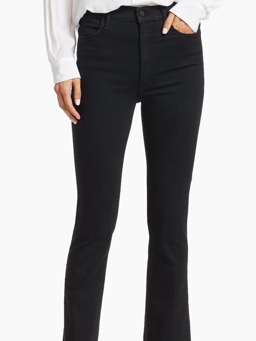 MOTHER high rise the hustler ankle Fray Slim Bootcut - flare black Jeans size 26